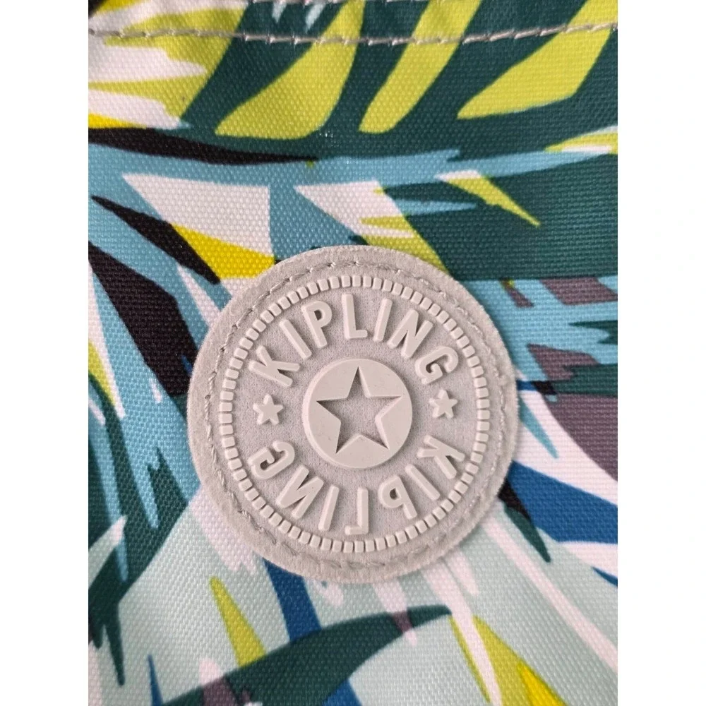Kipling Small Crossbody Travel Bag‎ Gray Green Blue Zip Pocket Gorilla Keychain